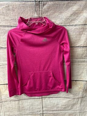 😍adidas Girls' Pink Long-Sleeve Hoodie Top